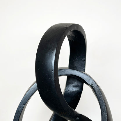 Schwarze Infinity-Loop-Skulptur aus Metall, 3 kg