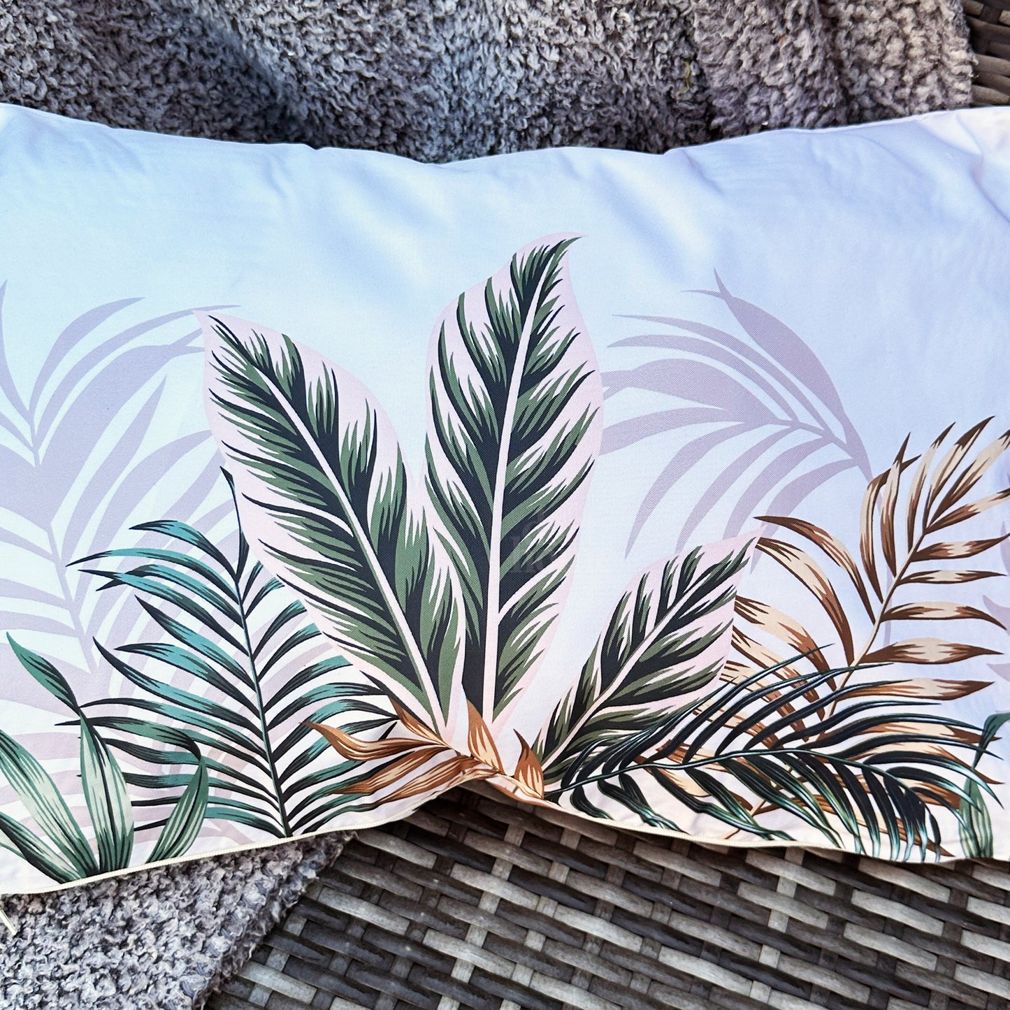 Golden Tropical Jungle Outdoor Cushion 50x35cm