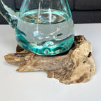 Molten Jug On Teak Root Stand