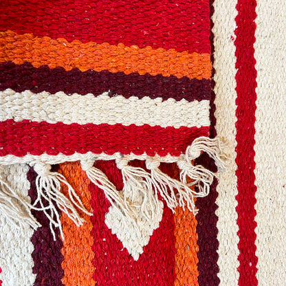 Red Cotton Moroccan Rug