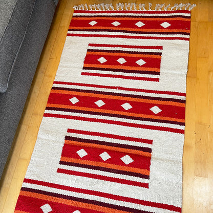 Red Cotton Moroccan Rug