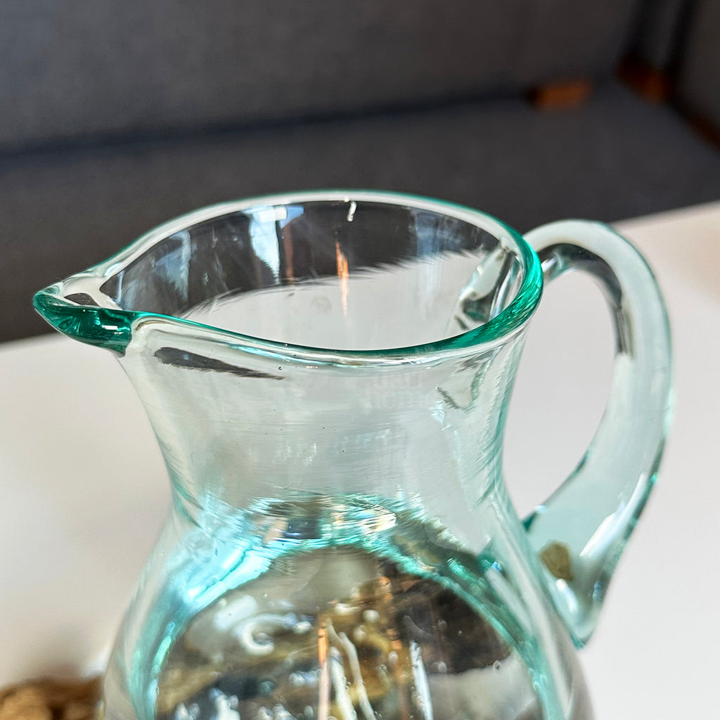 Molten Jug On Teak Root Stand