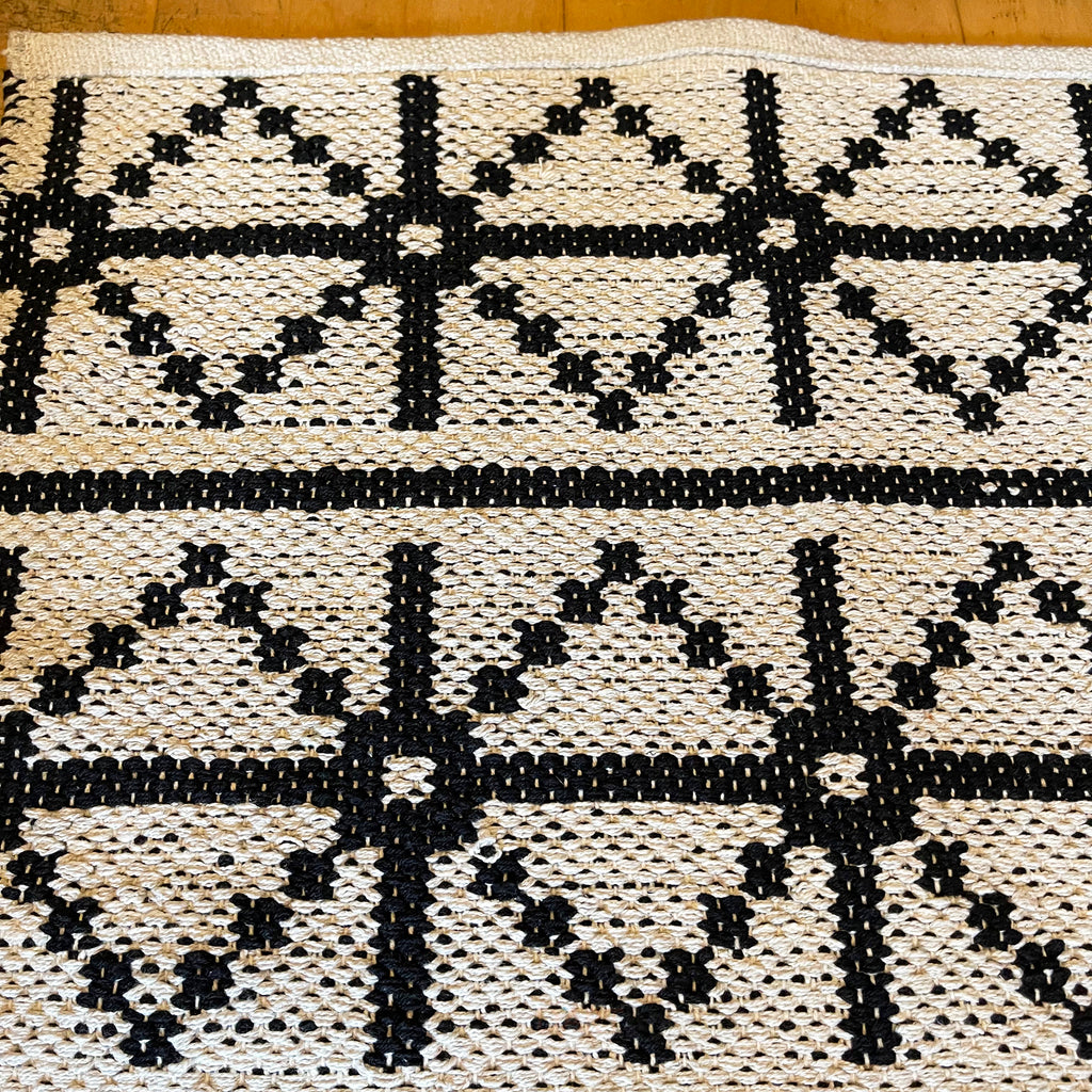 Black & White Reversible Geometric Rug