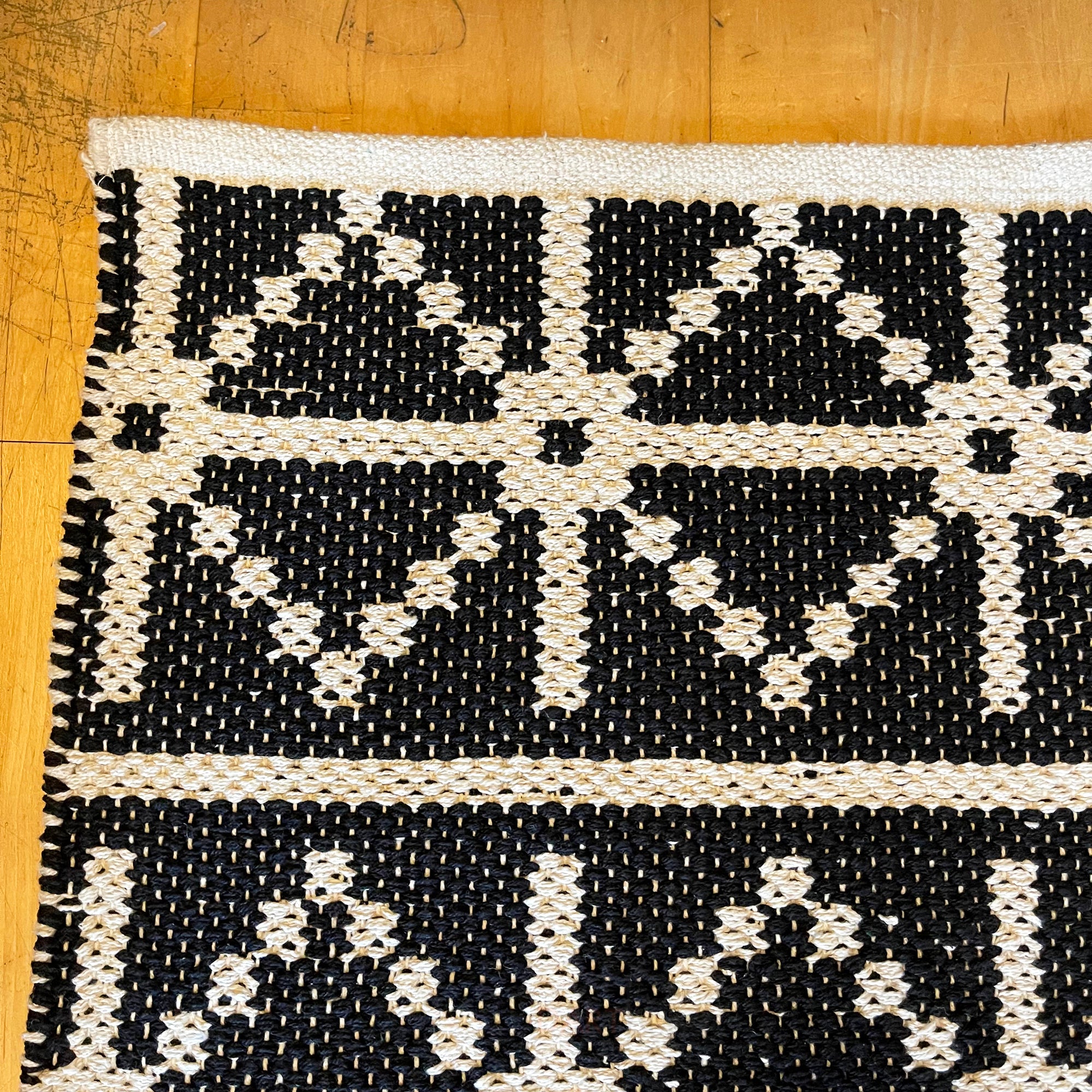 Black & White Reversible Geometric Rug