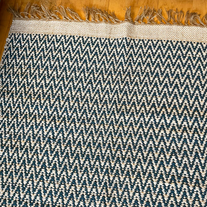 Blue Geometric Rug 90x150cm