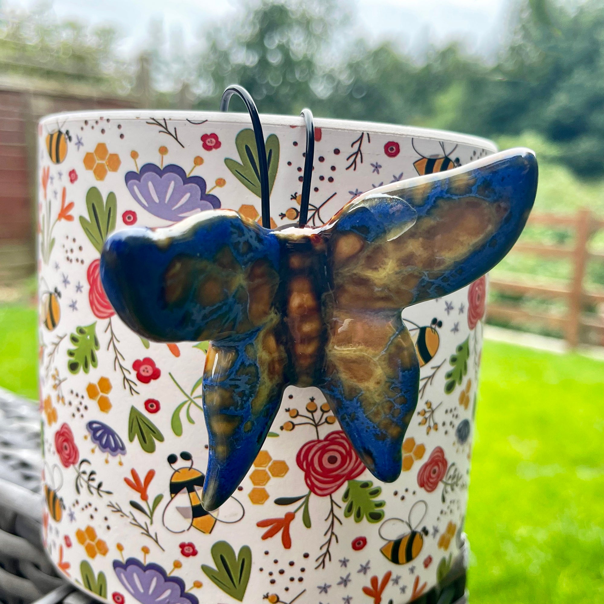 Blauer Wiesen-Schmetterlings-Topfaufhänger