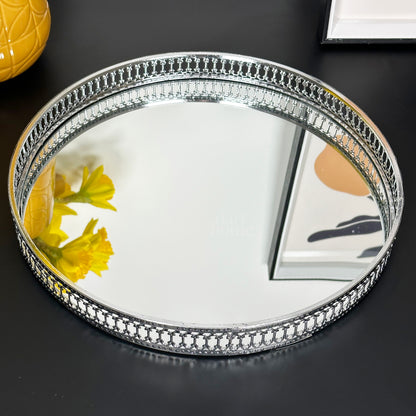 Set Of 2 Silver Mirror Trays