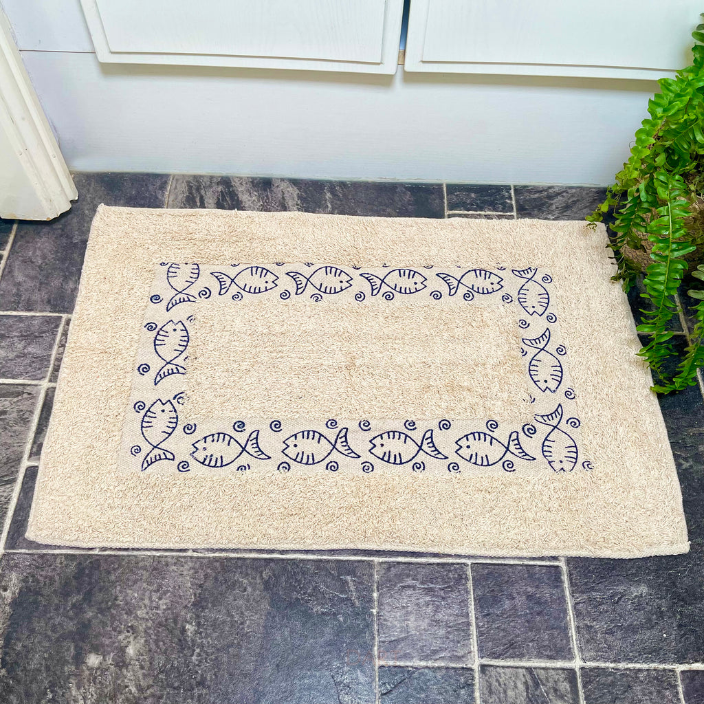 100% Cotton Fish Bath Mat 60x40cm