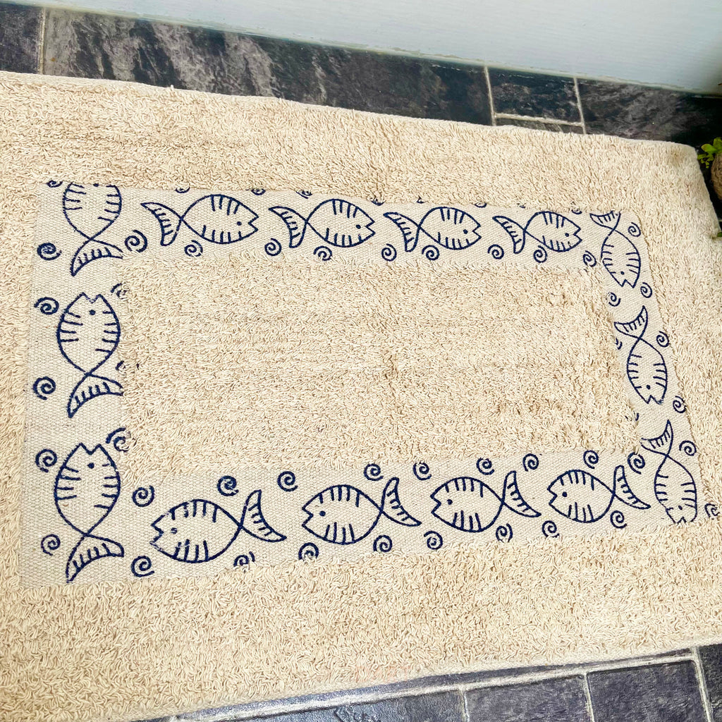 100% Cotton Fish Bath Mat 60x40cm