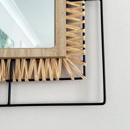 Arched Rattan Mirror