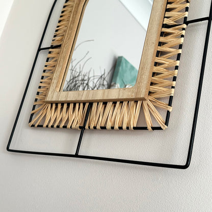 Arched Rattan Mirror