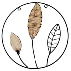 Runde Rattanblatt-Wanddeko