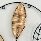 Runde Rattanblatt-Wanddeko