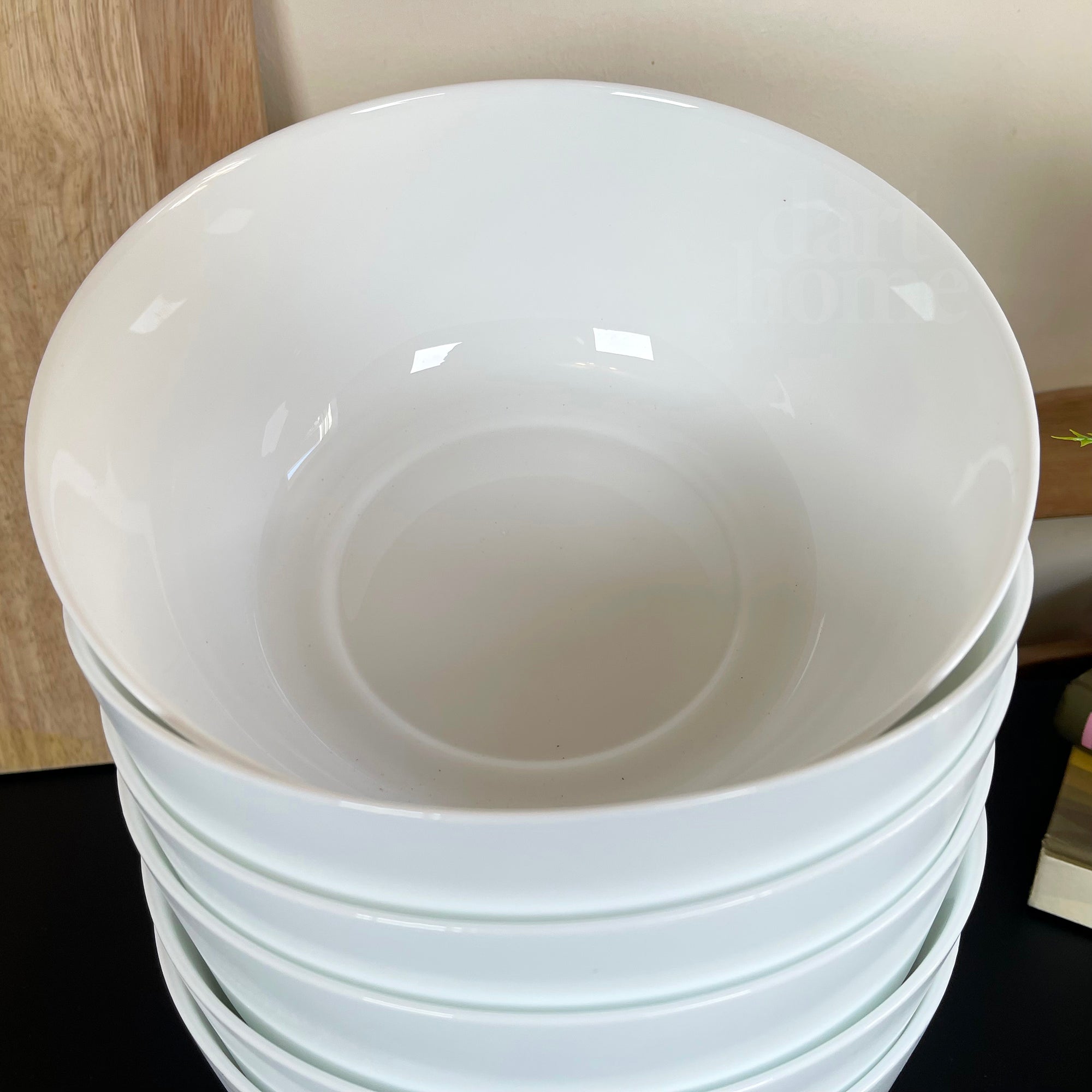 6pc White Ceramic Salad Bowl Set 23cm
