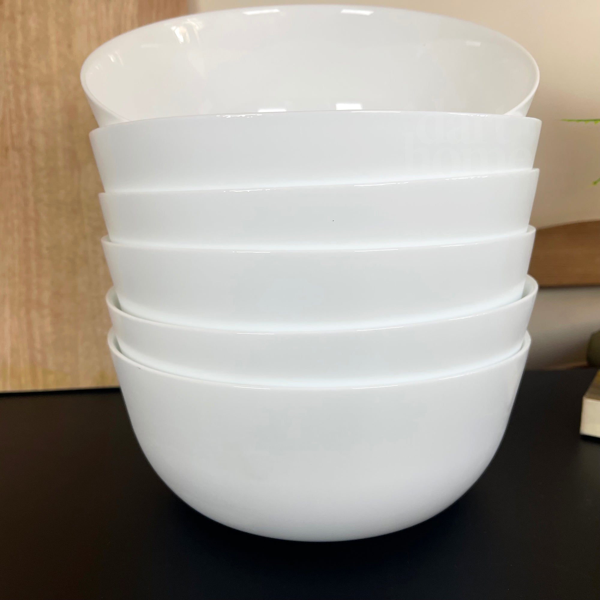 6pc White Ceramic Salad Bowl Set 23cm
