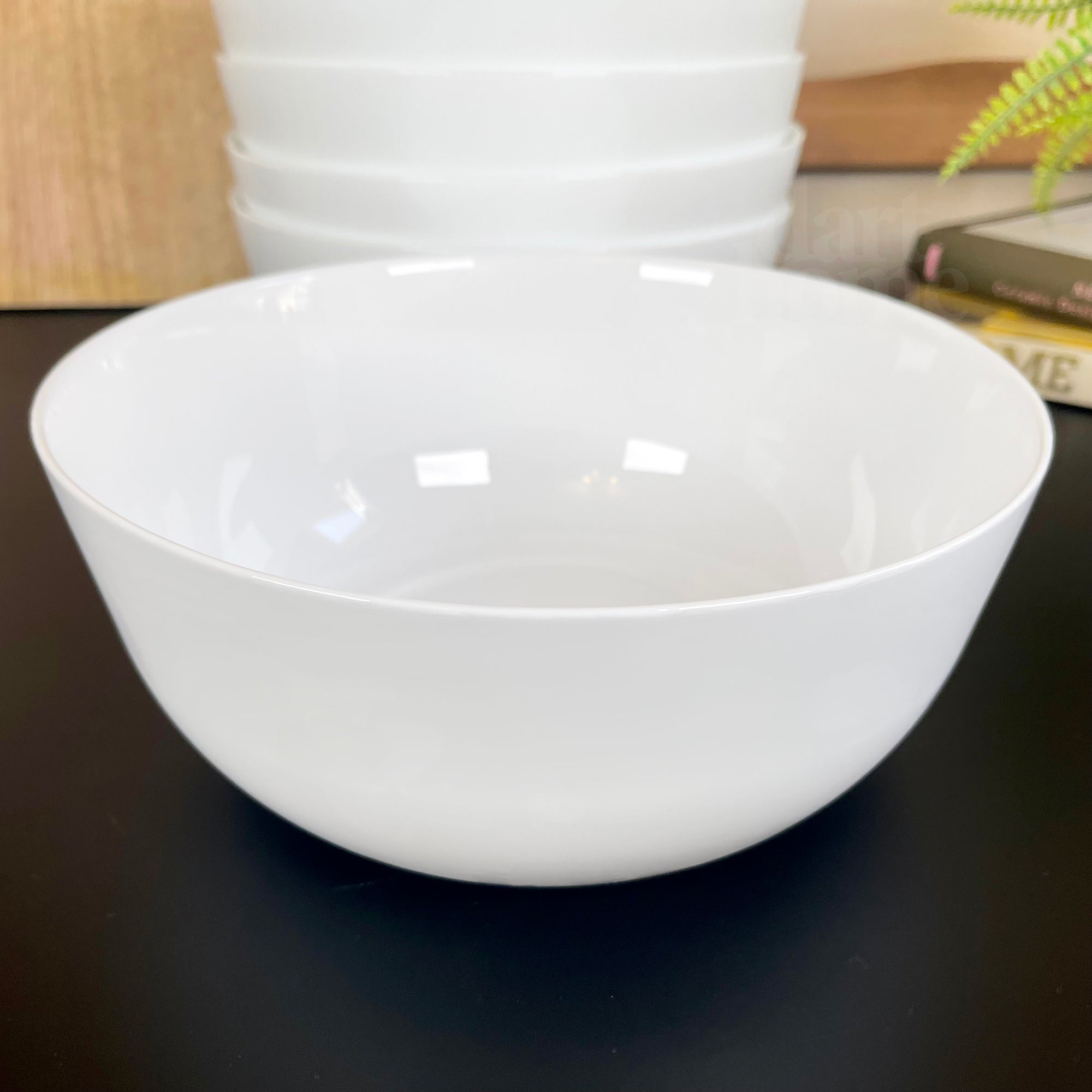 6pc White Ceramic Salad Bowl Set 23cm