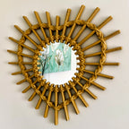 Rattan Style Love Heart Wall Mirror