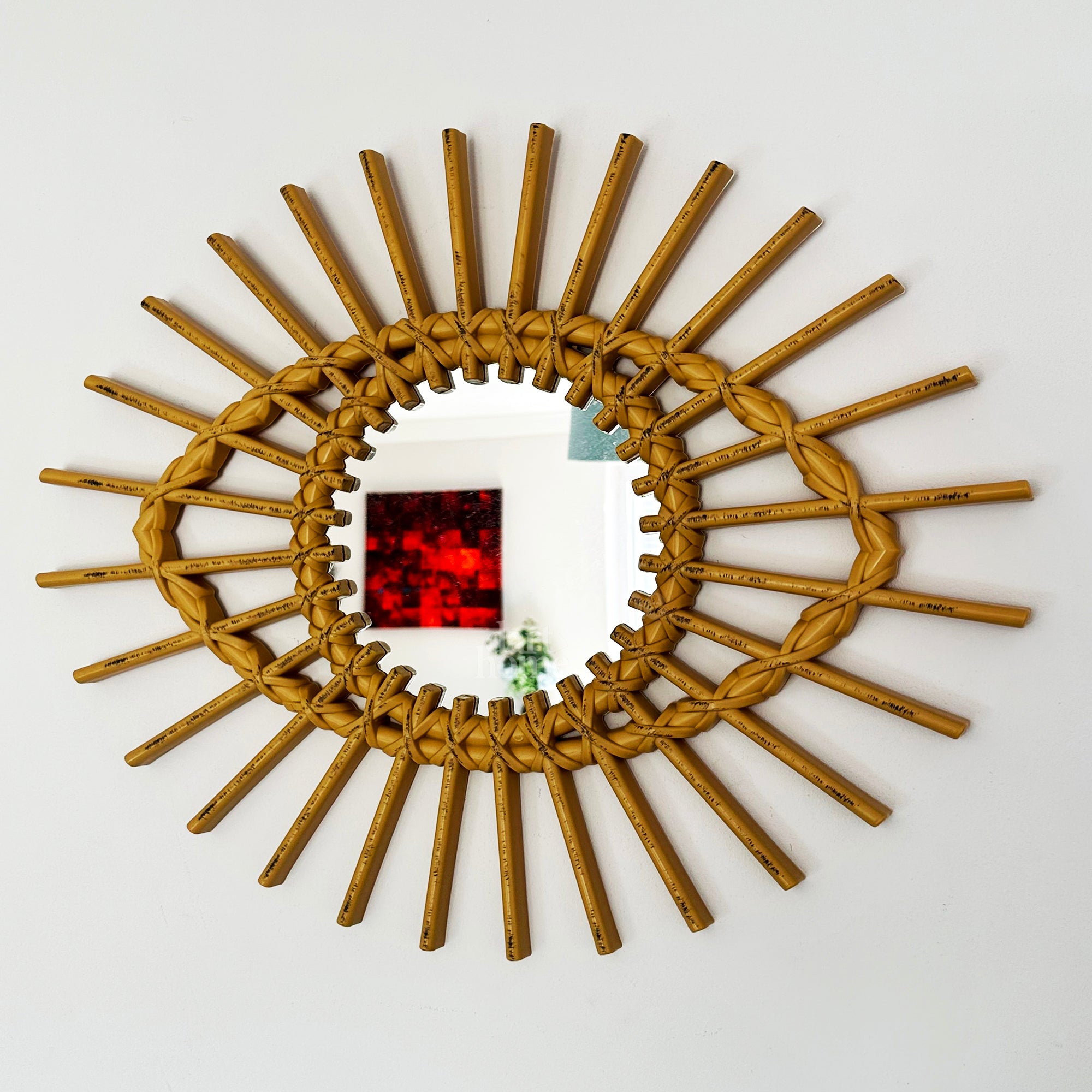 Augenwandspiegel im Rattan-Stil