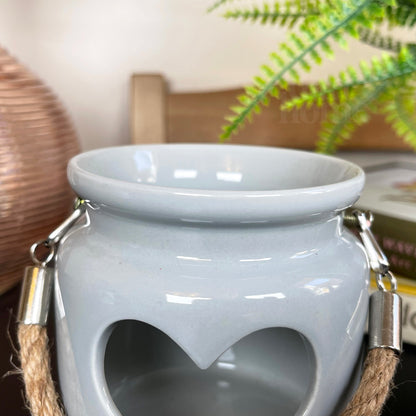 Grey Heart Tealight Lantern