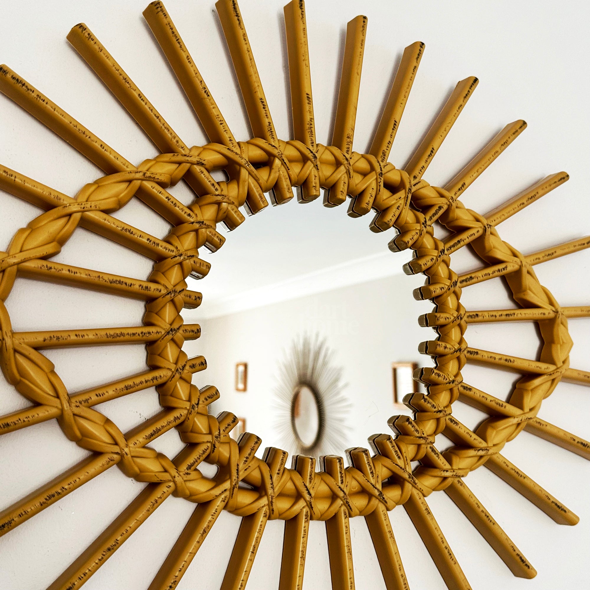 Augenwandspiegel im Rattan-Stil