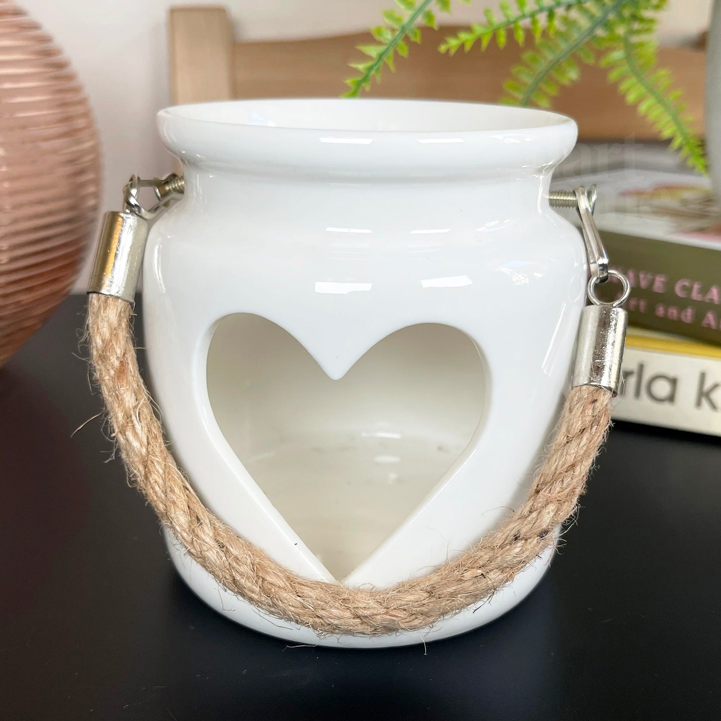 White Heart Tealight Lantern