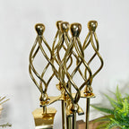 5pc Twisted Brass Fireside Companion Set