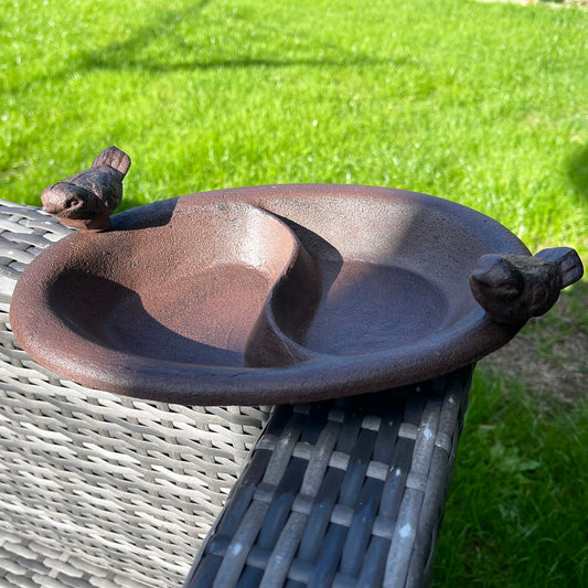 Cast Iron Dove Bird Bath