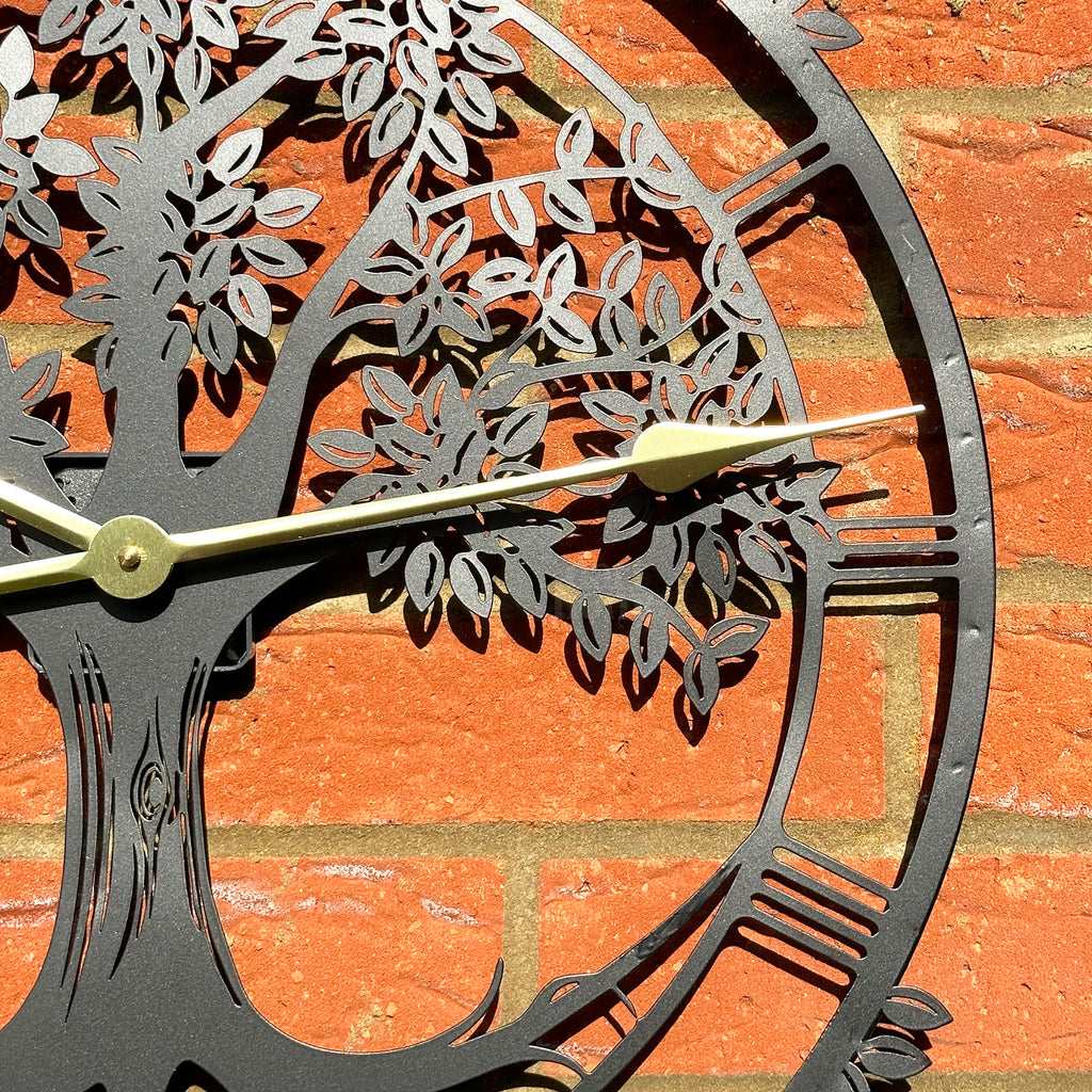 Baum des Lebens Silhouette Outdoor-Wanduhr