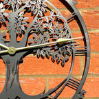 Baum des Lebens Silhouette Outdoor-Wanduhr