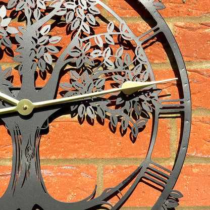 Tree Of Life Silhouette Outdoor Wall Clock