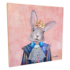Pink Royal Rabbit Canvas Wall Art 50x50cm