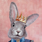Pink Royal Rabbit Canvas Wall Art 50x50cm