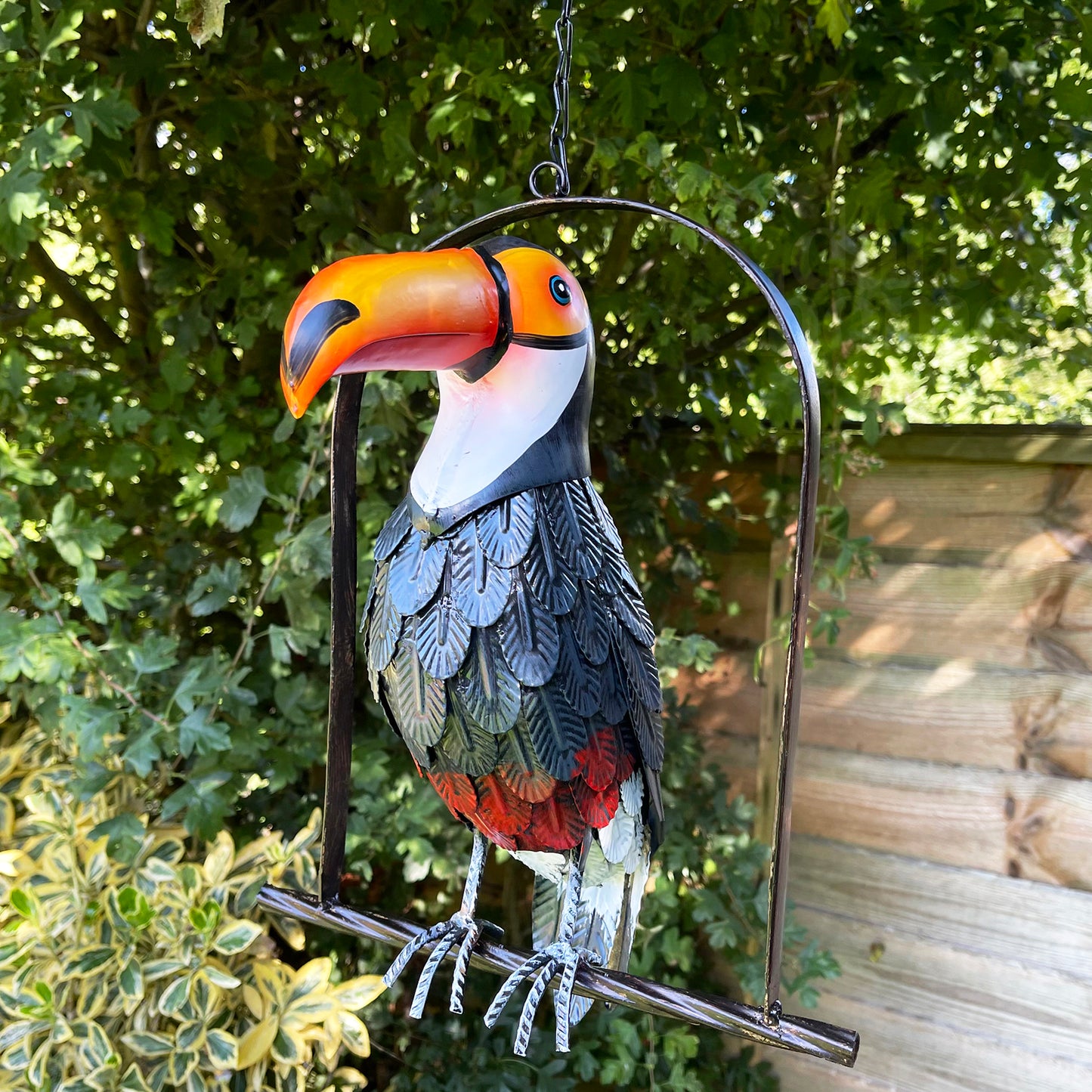 Toucan Hanging On Perch Sculpture