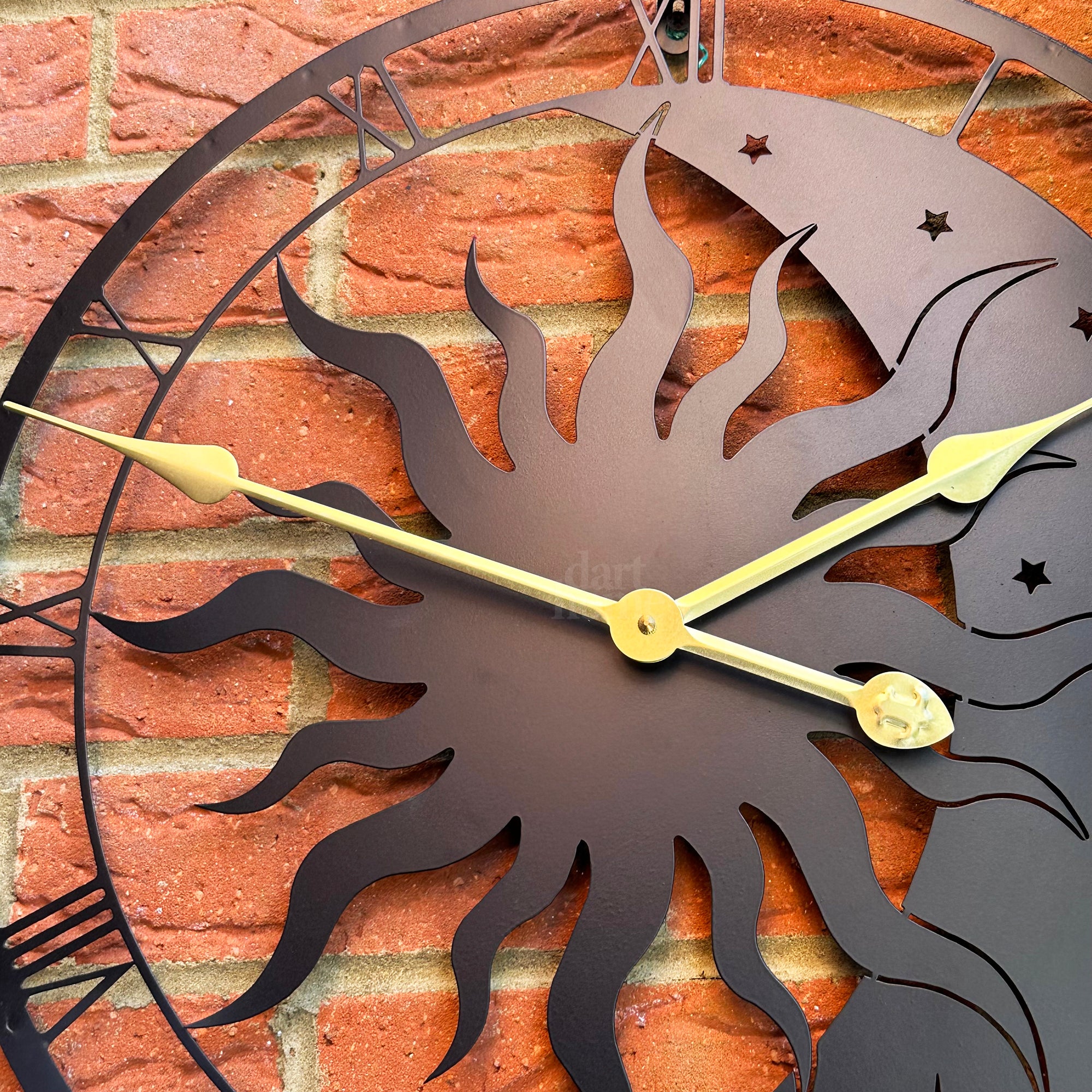 Sun & Moon Silhouette Outdoor Wall Clock
