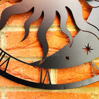Sonnen- und Mond-Silhouette-Wanduhr für den Außenbereich