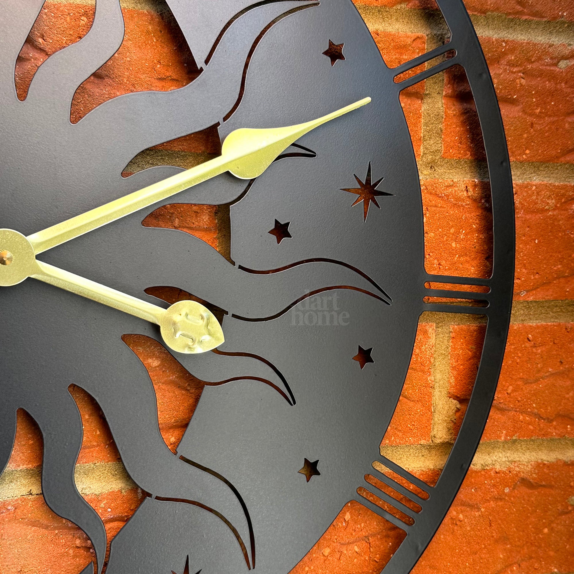 Sun & Moon Silhouette Outdoor Wall Clock