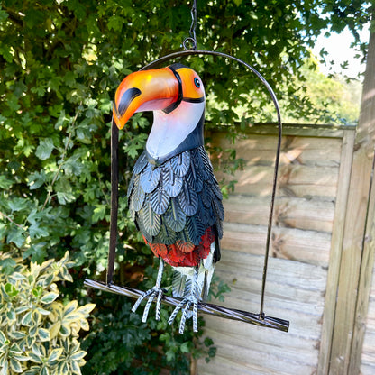 Toucan Hanging On Perch Sculpture