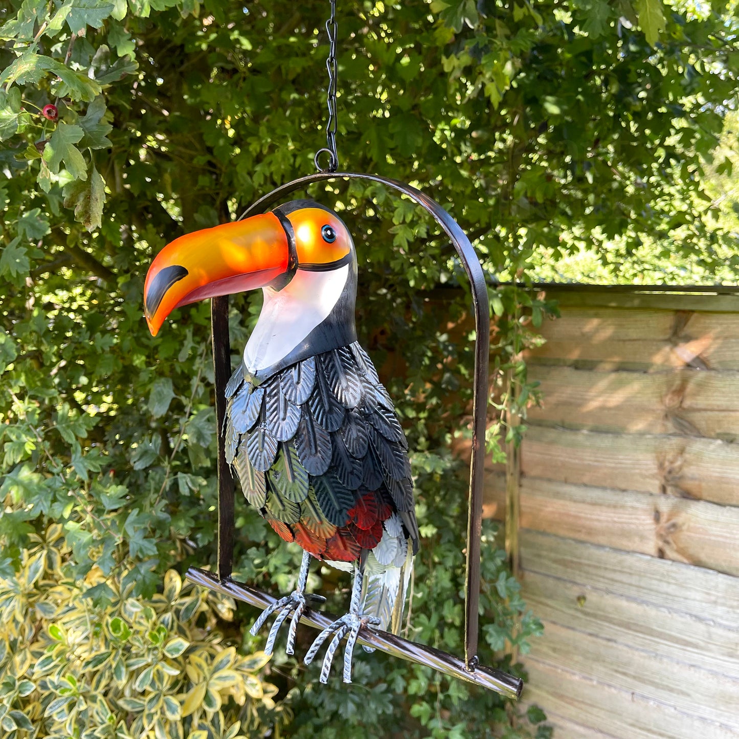 Toucan Hanging On Perch Sculpture