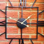 Square Skeleton Silhouette Outdoor Wall Clock