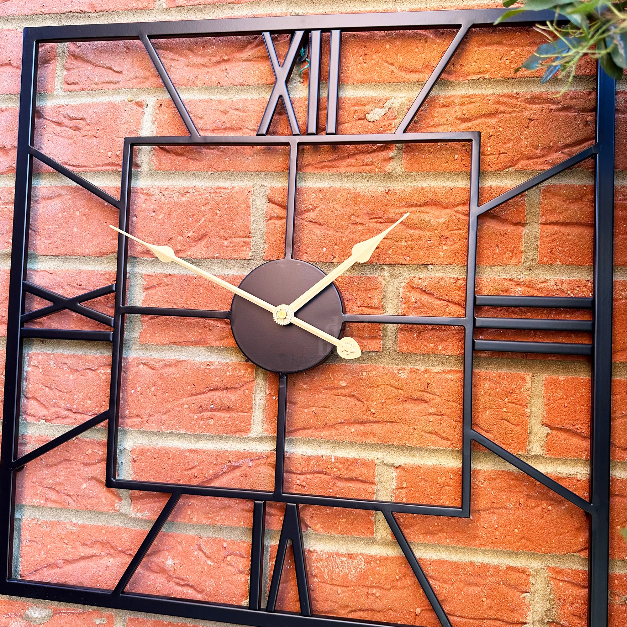 Square Skeleton Silhouette Outdoor Wall Clock