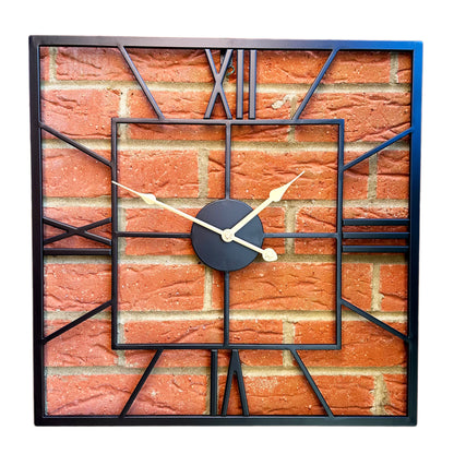 Square Skeleton Silhouette Outdoor Wall Clock