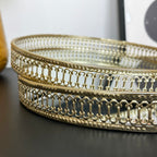 Set Of 2 Gold Mirror Trays
