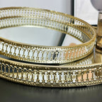 Set Of 2 Gold Mirror Trays