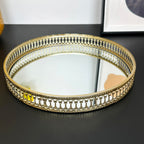 Set Of 2 Gold Mirror Trays