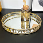 Set Of 2 Gold Mirror Trays