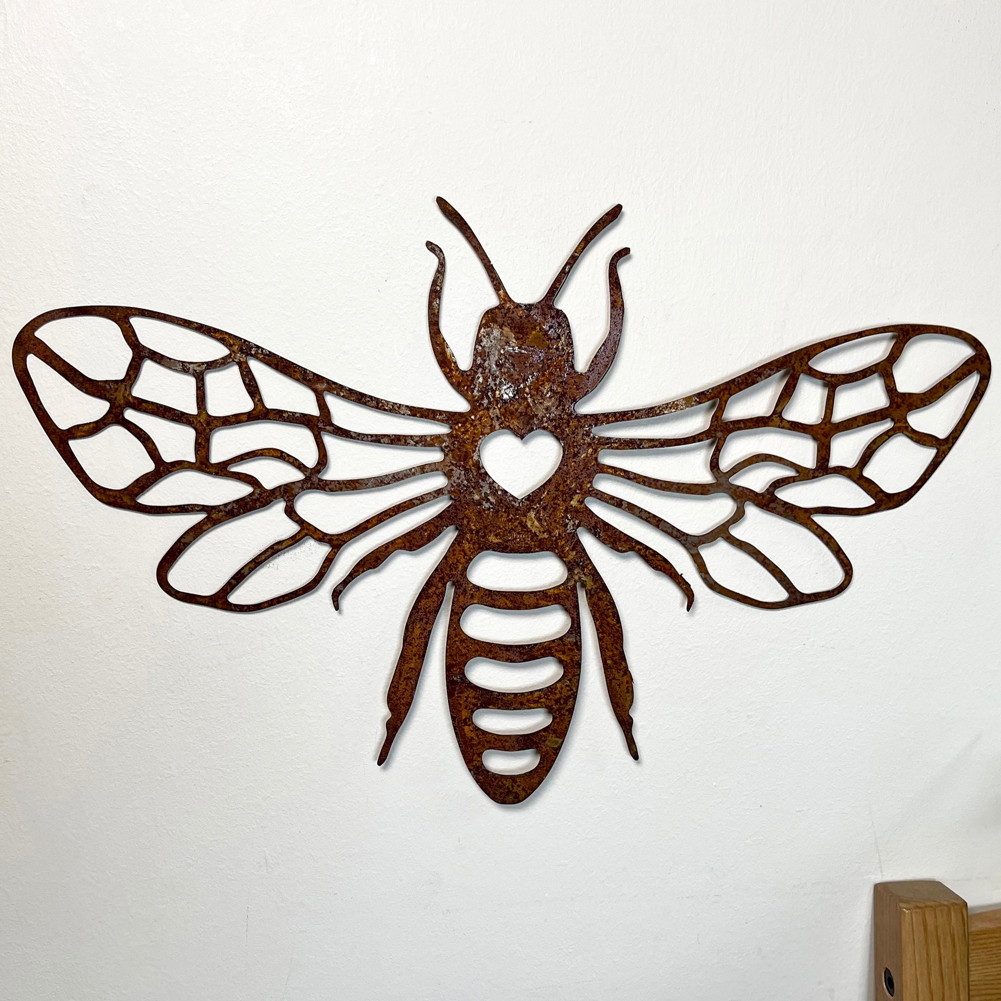 Rusted Metal Honey Bee Sihouette Wall Art