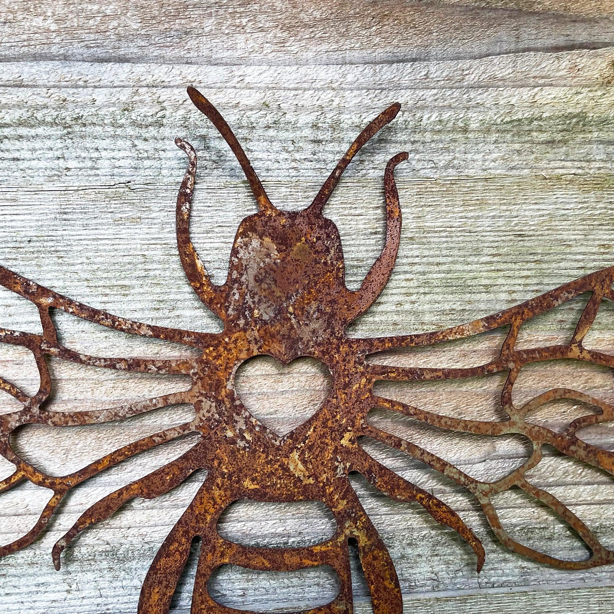 Rusted Metal Honey Bee Sihouette Wall Art