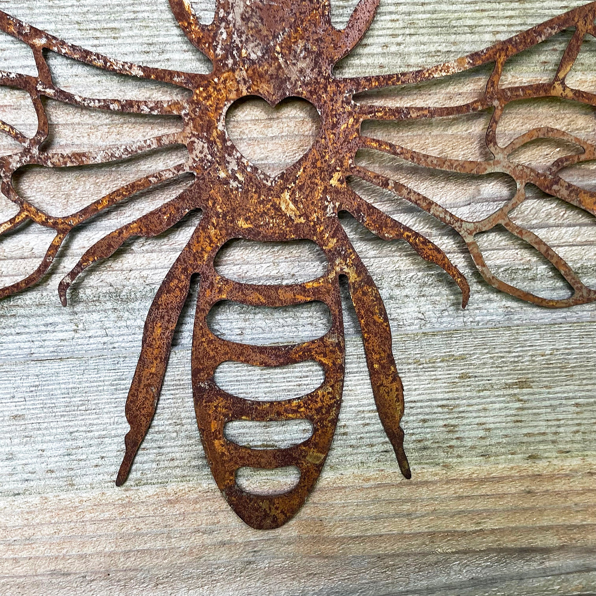 Rusted Metal Honey Bee Sihouette Wall Art