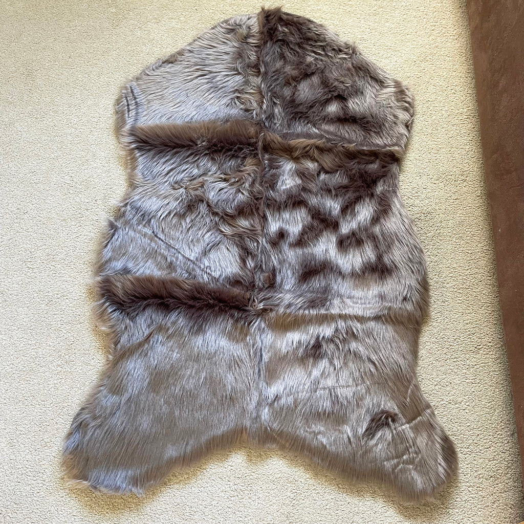 Chocolate Brown Faux Fur Sheepskin Rug