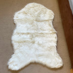 Soft White Faux Fur Sheepskin Rug